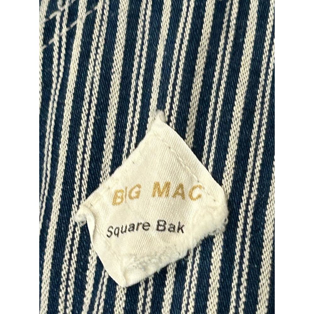 Vintage Big Mac Hickory Stripe Railroad Overalls Union Made USA 4 XS - - Picture 7 of 8
